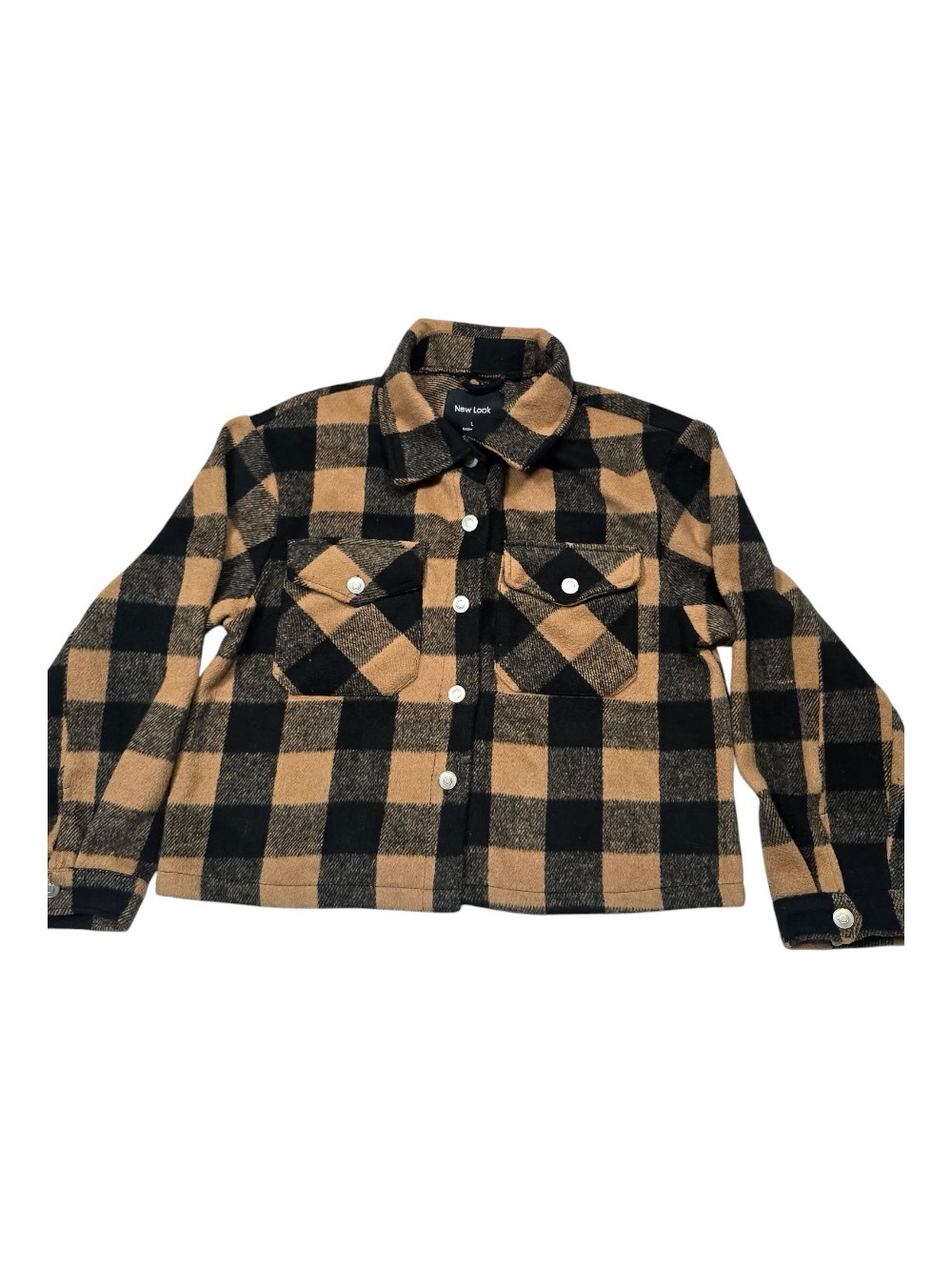 New Look Cropped Buffalo Plaid Shacket 
Sz large Grunge Skater Lumberjack